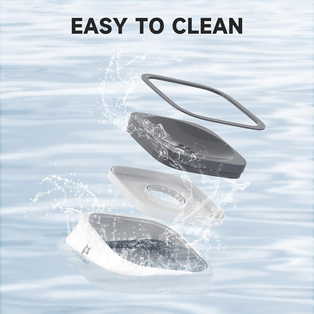 easy to clean slow flow pet water bowl with removable parts and splash proof design