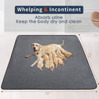 washable dog pee pad size options xl 65x48 and 72x72 large waterproof absorbent mat for whelping crates and training areas