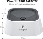 1 liter large capacity slow flow pet water bowl gray spill proof design for dogs and cats