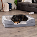 large orthopedic dog bed granite gray with bolsters soft foam comfort dog resting