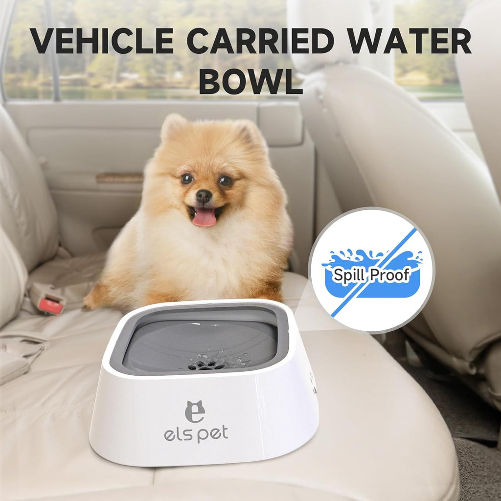 vehicle friendly pet water bowl slow flow no spill design for safe drinking during travel