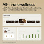  Petlibro wellness dashboard showing cloud video storage and feeding schedule analytics for smart pet monitoring.