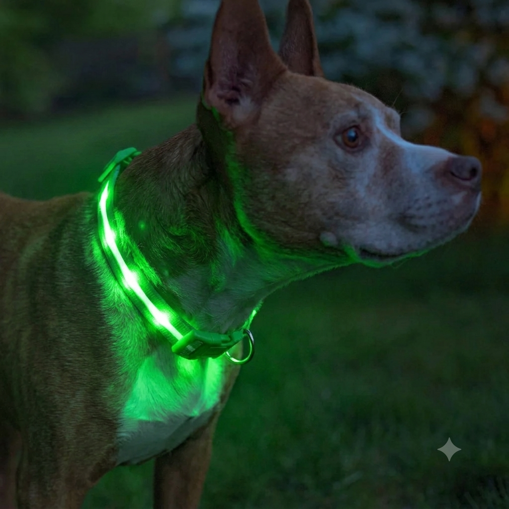 LED Dog Collar – USB Rechargeable, Waterproof, 1000‑ft Visibility – Medium