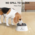 slow flow travel water bowl gray no spill splash proof design for dogs and cats