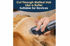 cat grooming clipper cutting through matted fur showing smooth trim suitable for beginners