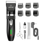 cat grooming clippers kit with quiet rechargeable trimmer six guide combs scissors cleaning brush and power adapter