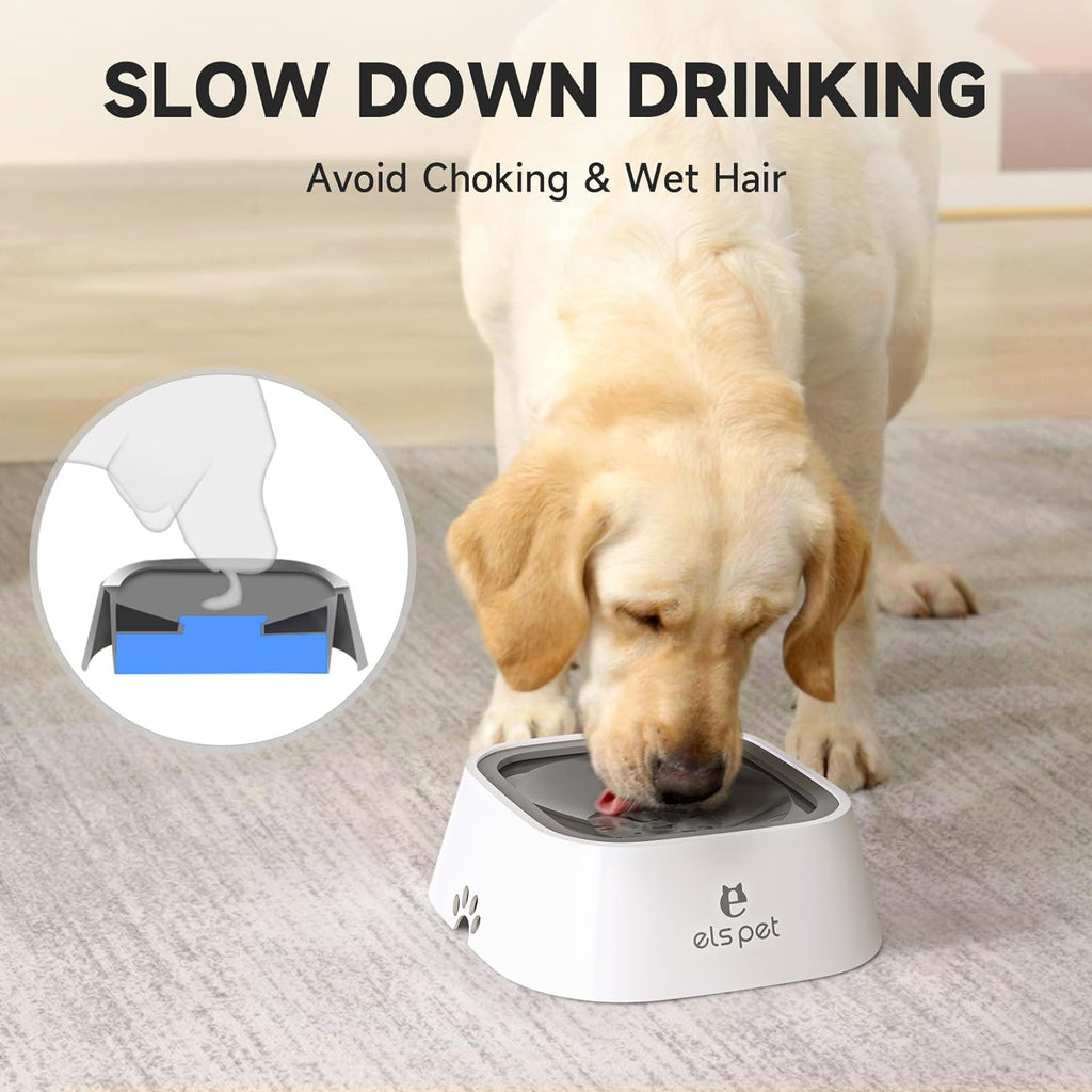 slow drinking pet water bowl reduces splashing and helps dogs drink calmly without mess