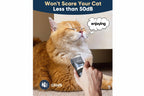 quiet cat grooming clipper less than 50db trimming relaxed orange cat enjoying low noise
