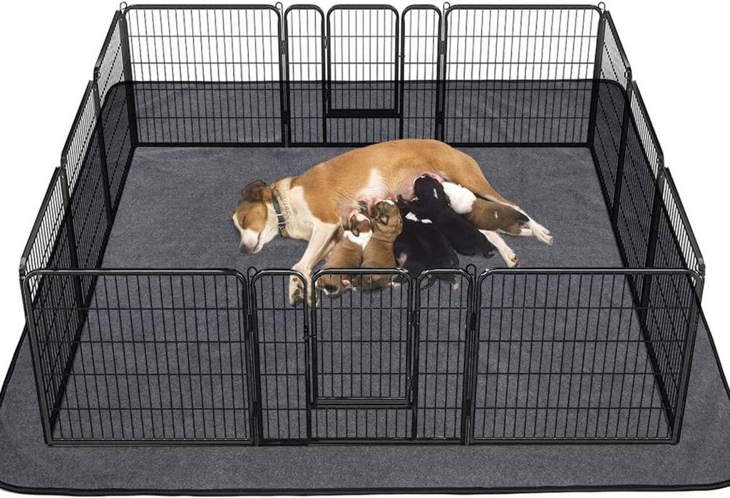 xl washable dog pee pad in whelping pen with adult dogs and puppies soft absorbent waterproof reusable mat for training and litter care