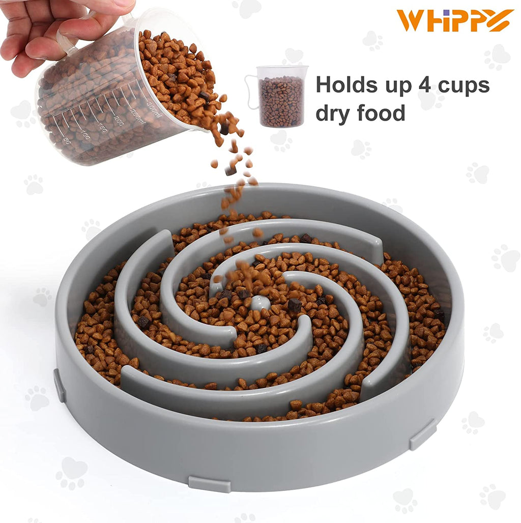 4 cup large slow feeder dog bowl size reference puzzle design for portion control