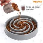 4 cup large slow feeder dog bowl size reference puzzle design for portion control