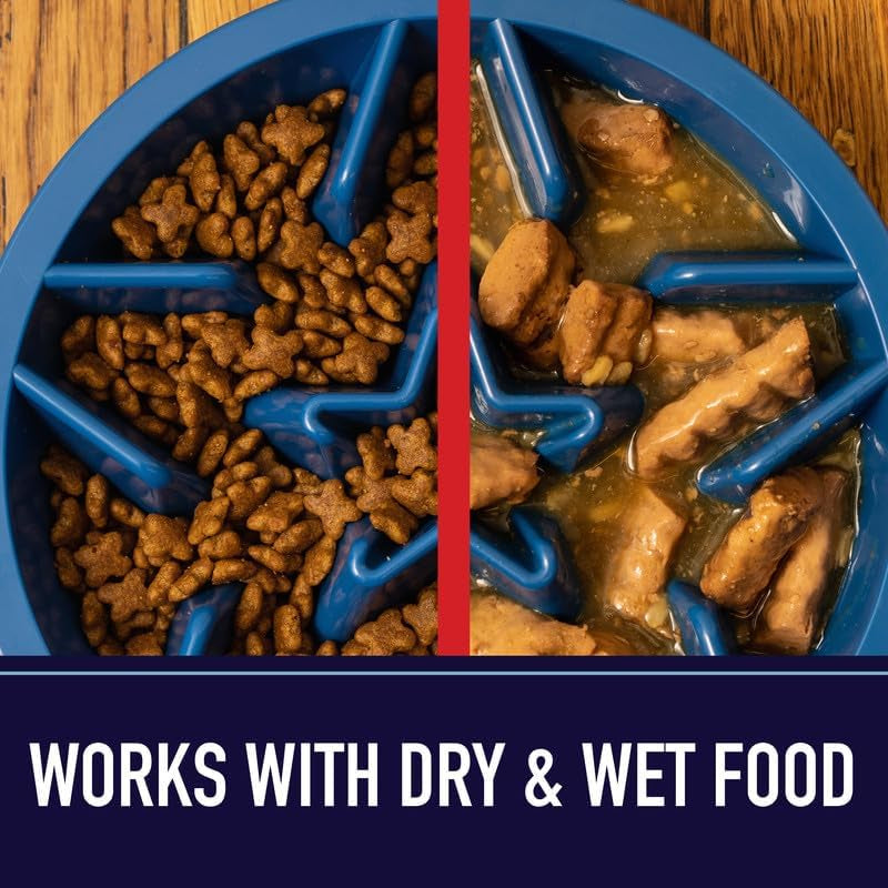 slow feeder dog bowl suitable for dry and wet food puzzle design for healthy eating