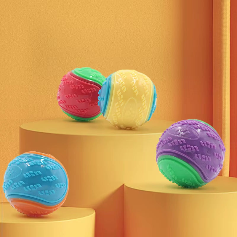 textured TPR dog ball close up chew resistant material for teeth cleaning