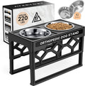 elevated dog bowls orthopedic feeder with 4 height levels and two stainless steel bowls holds 220 lbs