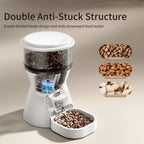 double anti stuck structure inside smart pet feeder preventing food jams and ensuring smooth dispensing