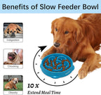 Large Slow Feeder Dog Bowls, Anti-Choking Puzzle Dog Food Bowls, Anti-Slip Interactive Feeding Slow down Eating, Bloat Stop Maze Dishes for Large Breeds 4 Cups Darkblue